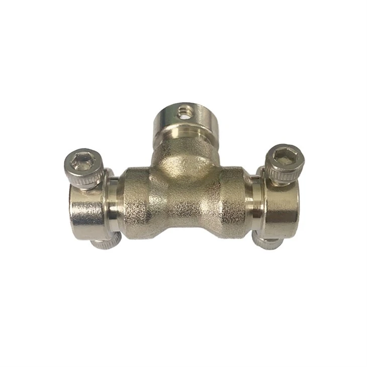 Brass Tee Connector Screw Fixation